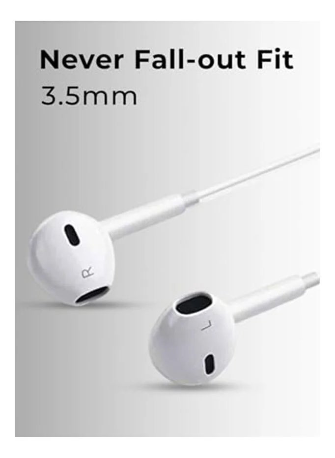 اتش اس HS Brand HS113 In-Ear Wired Earphones with Mic (White) – Stereo Sound, Noise Reduction, 3.5mm Jack, Comfortable Fit for Smartphones, Tablets & Laptops - Image 3