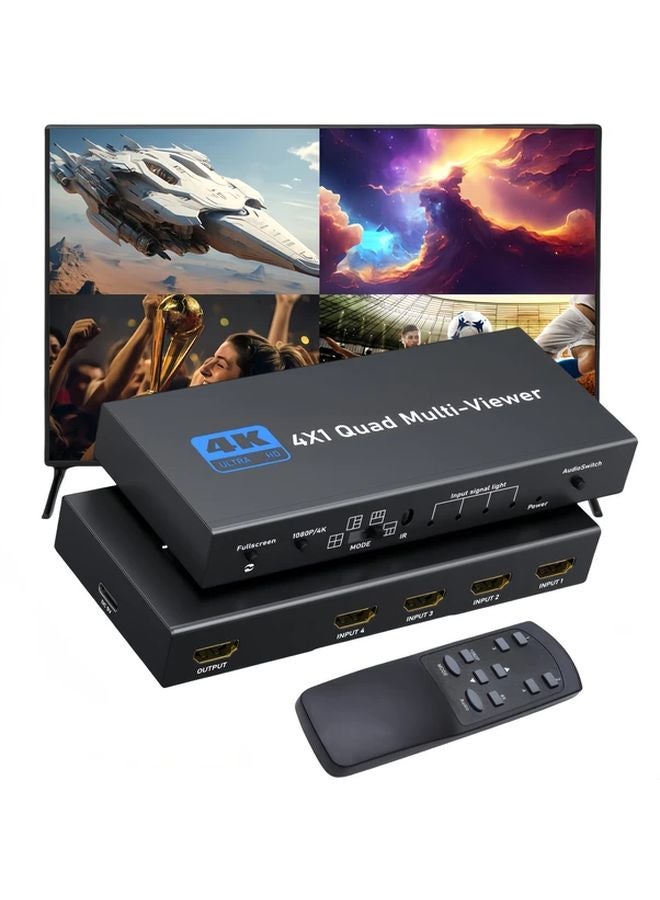 Black 4K30HDTV Seamless IR Control 4x1 Multi Switcher 3D Support Quad Multi Viewer 4in 1 Out 5 Modes for PC STB DVD - Image 4
