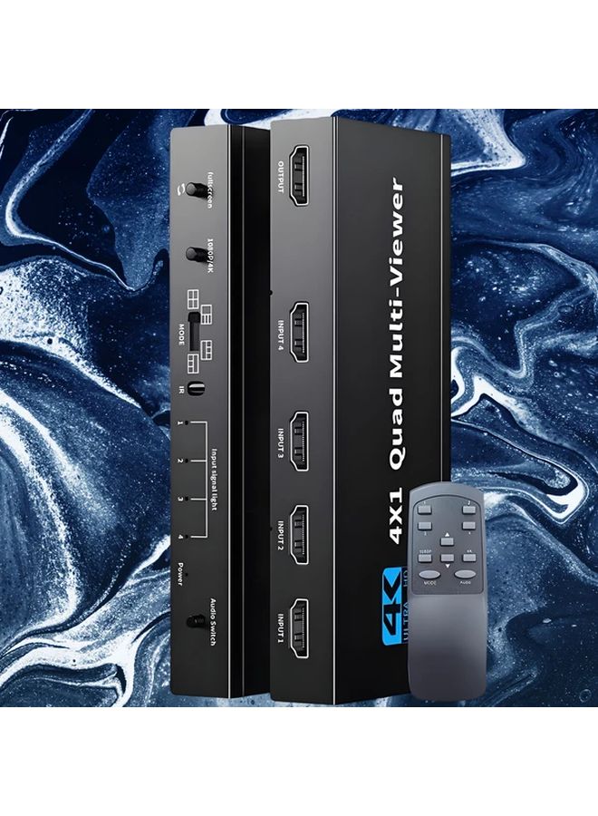 Black 4K30HDTV Seamless IR Control 4x1 Multi Switcher 3D Support Quad Multi Viewer 4in 1 Out 5 Modes for PC STB DVD - Image 2