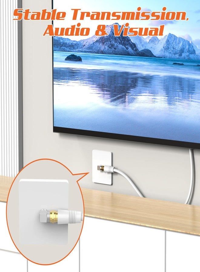 ecjtu 30FT RG6 Coaxial Cable w/ Gold Plated Connectors, Compatible w/ Modems, Cable Box, Routers;(F) to Male(90) Angled Adapter - Image 3