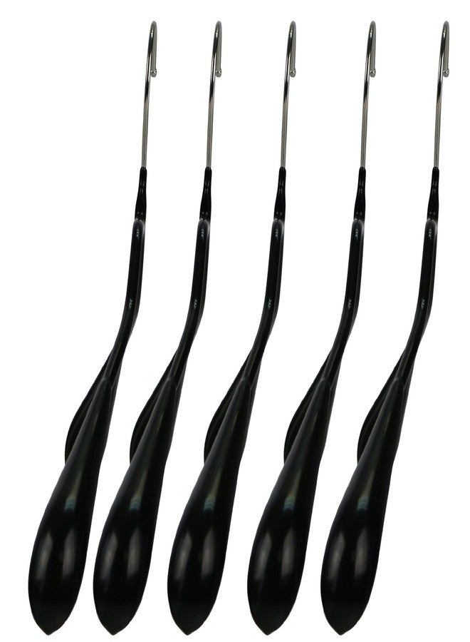 Mawa by Reston Lloyd BodyForm Series Non-Slip Space-Saving Extra Wide Clothes Hanger For Jackets, Suits & Coats, Style 46/L , Set of 6, Black - Image 4