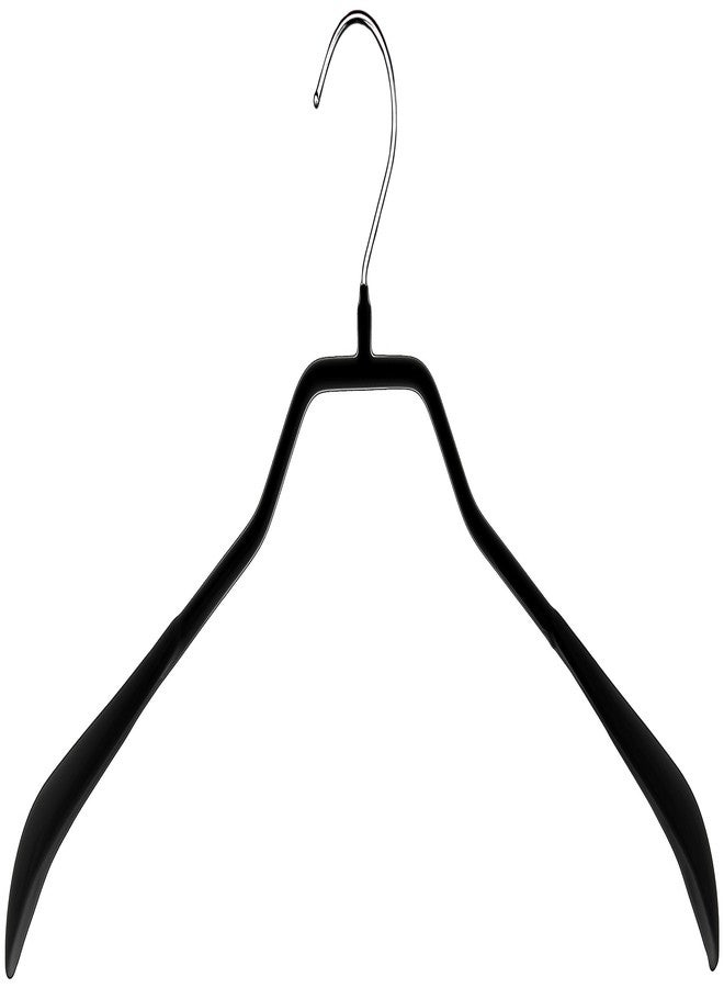Mawa by Reston Lloyd BodyForm Series Non-Slip Space-Saving Extra Wide Clothes Hanger For Jackets, Suits & Coats, Style 46/L , Set of 6, Black - Image 1