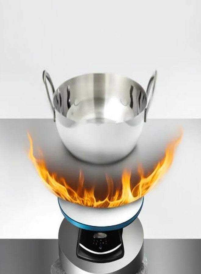 FRILL Aluminium Cookware with Handle Cooking Multipurpose Aluminium Kadai/Frying Pan for Kitchen Set of 1. (2) - Image 4