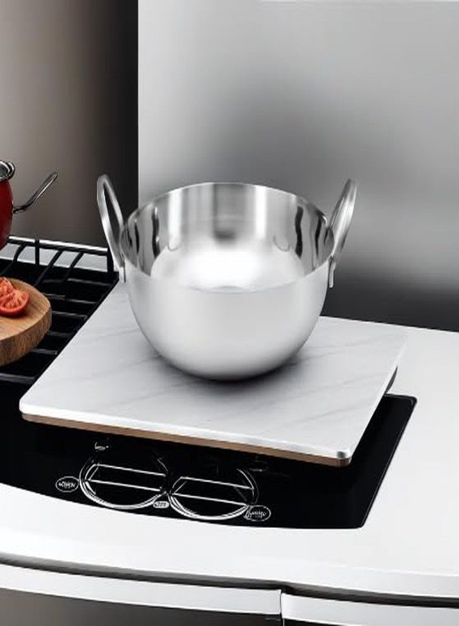 FRILL Aluminium Cookware with Handle Cooking Multipurpose Aluminium Kadai/Frying Pan for Kitchen Set of 1. (2) - Image 3