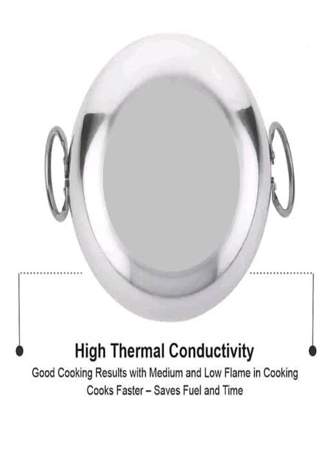 FRILL Aluminium Cookware with Handle Cooking Multipurpose Aluminium Kadai/Frying Pan for Kitchen Set of 1. (2) - Image 2