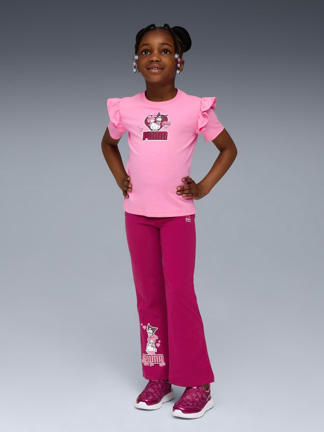 PUMA Girls Pink Hello Kitty and Friends Puma Ruffle T-Shirt - Image 5