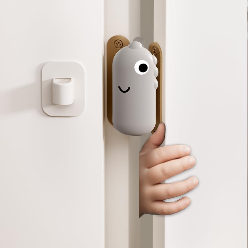 BabySafeHouse Hinge Door Guard for Baby Safety, Removable Silicon Door Stopper for Hinges to Prevent Finger Pinching in Kids (Grey Color-2pcs) - Image 1