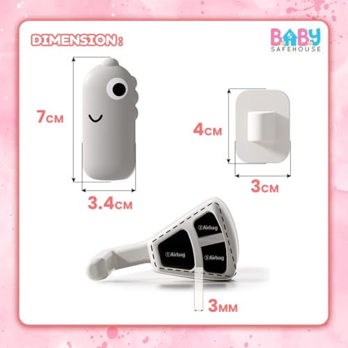 BabySafeHouse Hinge Door Guard for Baby Safety, Removable Silicon Door Stopper for Hinges to Prevent Finger Pinching in Kids (Grey Color-2pcs) - Image 2