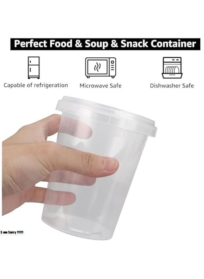 Green Tiger 50Pcs Plastic Containers with Lids, BPA Free Plastic Food Container, 520 ML/18 OZ Soups Containers for Freezer, Food Containers for Soup Round Soup Container for Takeaway Food Meal Prep Food Storage - Image 4