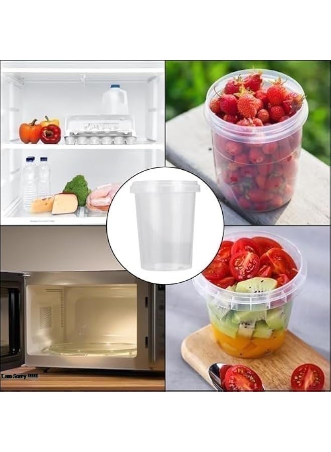 Green Tiger 50Pcs Plastic Containers with Lids, BPA Free Plastic Food Container, 520 ML/18 OZ Soups Containers for Freezer, Food Containers for Soup Round Soup Container for Takeaway Food Meal Prep Food Storage - Image 2