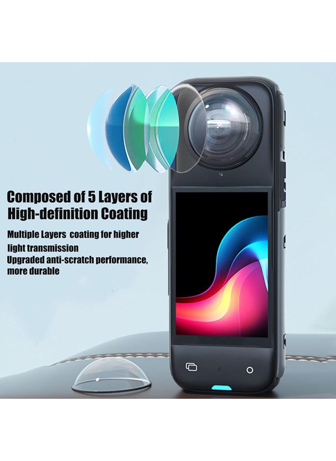 Protective Kit for Insta360 X5 Case,  Silicone Case, Lens Guard, Silicone Lens Cap, 2 Pack Screen Protector Insta360 X5 Accessory Kit