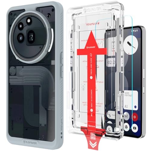 Kapaver غطاء خلفي من سلسلة KAPAVER Impulse لهاتف Nothing Phone 3a Pro (PC + TPU) (غطاء رمادي Impulse مع زجاج) - Image 1