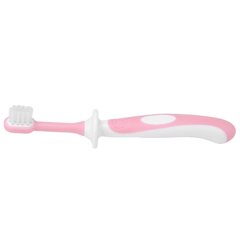 Baby Infant Soft Teether Training Toothbrush Teeth Care Cleaning Tongue Scraping Set (Pink) - Image 5