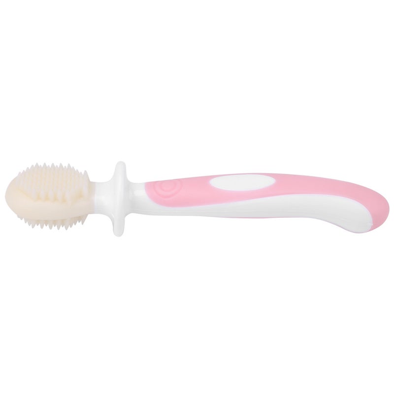 Baby Infant Soft Teether Training Toothbrush Teeth Care Cleaning Tongue Scraping Set (Pink) - Image 4