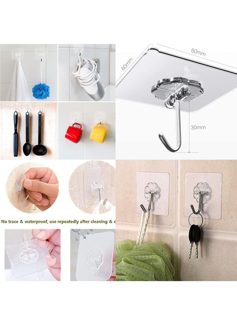 Lyla Lyla Hooks for Wall Without Drilling Waterproof Hooks for Bathroom Shower Kitchen Keys Door Outdoor Home Improvement Utility Hook Pack of 10 Photo Frame Hook  - Image 3