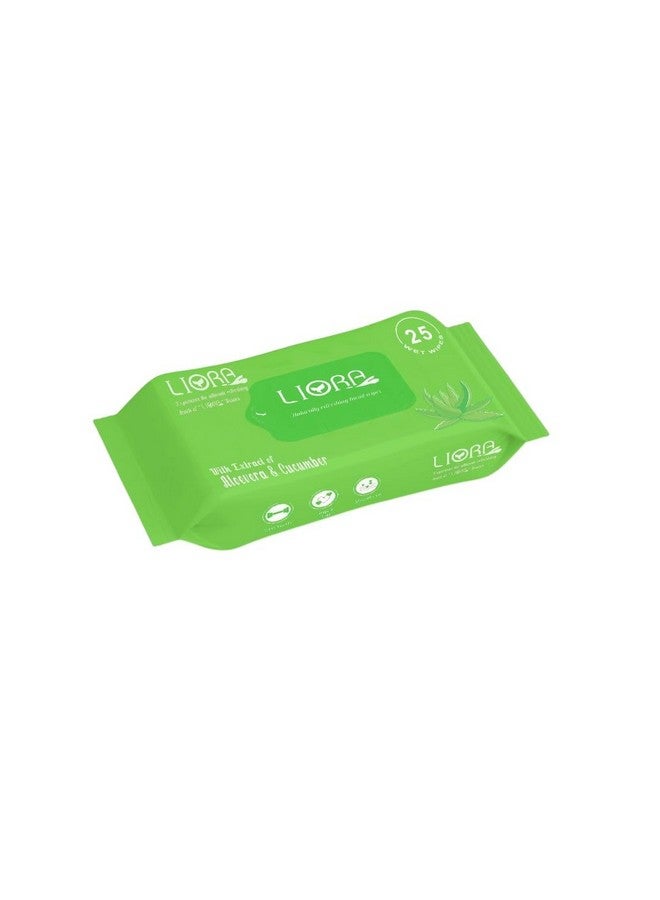 Liora Wet Wipes, Daily Cleansing, Refreshing & Moisturizing Facial Wipes | Aloe Vera Enriched | Rose, Lavender, Watermelon & Cucumber | Anti-Acne, Biodegradable | 25 Wipes Each, Pack of 12 (300 Wipes) - Image 4