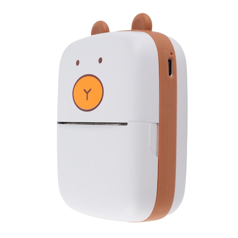 طابعة حرارية صغيرة على شكل دب محمولة بلوتوث 4.0 منفذ نوع C بطارية 1200 مللي أمبير 200 نقطة في البوصة - Image 4