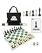 WE Games Best Value Tournament Chess Set Includes 34 Chessmen Roll Up Green Vinyl Chess Board Storage Bag for Pieces Instructions and Equalizer Dice Travel Board Games for Adults - Image 2