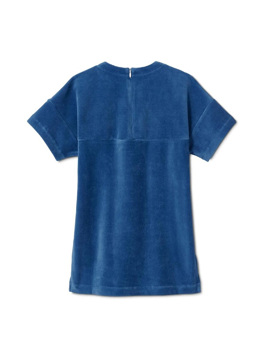 Tchibo Kid Girl Stretch Cord Dress, Blue  - Image 3