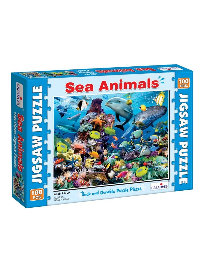 Creative's Creative's Sea Animals | Jigsaw Puzzle | 100 Pieces Puzzle | Ocean Themed Puzzles | Fun and Challenging Puzzles | Puzzles for Kids and Adults | Jigsaw Puzzles for Adults  - Image 1