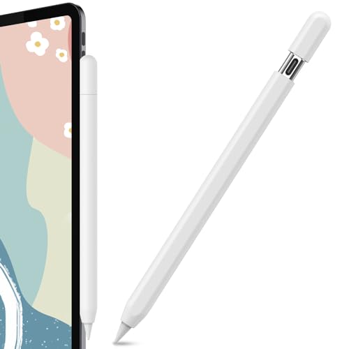 AhaStyle Silicone Case for Apple Pencil USBC 2023 Ultra Thin Proteative Cover Skin Apple Pencil Sleeve AntiSlip Grip Compatible with Apple Pencil USB C White - Image 1