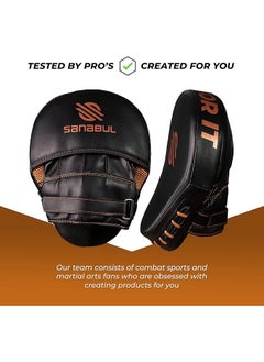Sanabul  Essential Curved Boxing MMA Punching Mitts for Sparring and Training (Metallic Copper)  - Image 2