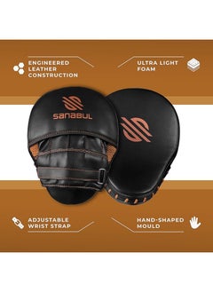 Sanabul  Essential Curved Boxing MMA Punching Mitts for Sparring and Training (Black/Metallic Copper)  - Image 2