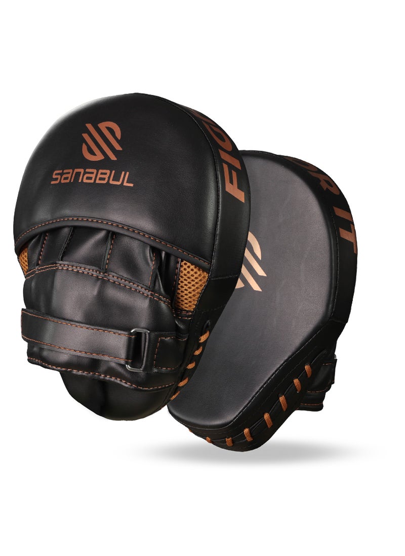 Sanabul  - Essential Curved Boxing MMA Punching Mitts for Sparring and Training (Metallic Copper) - Image 1