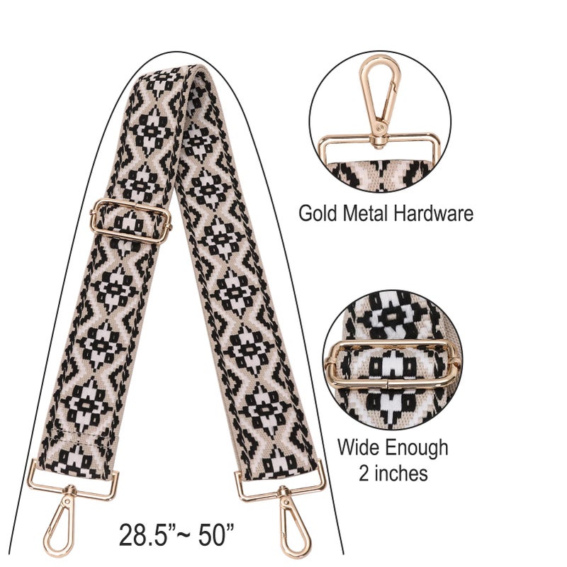 GINJKGO Purse Straps Replacement Crossbody - Crossbody Straps for Purses, Wide Shoulder Strap for Handbags White Style (Wide:2'''')Medium - Image 3