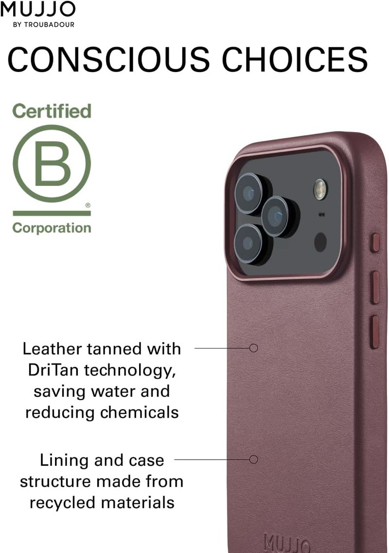 موجو جراب آيفون  برو جلد برونزي أحمر بشحن لاسلكي مغناطيسي - Image 4