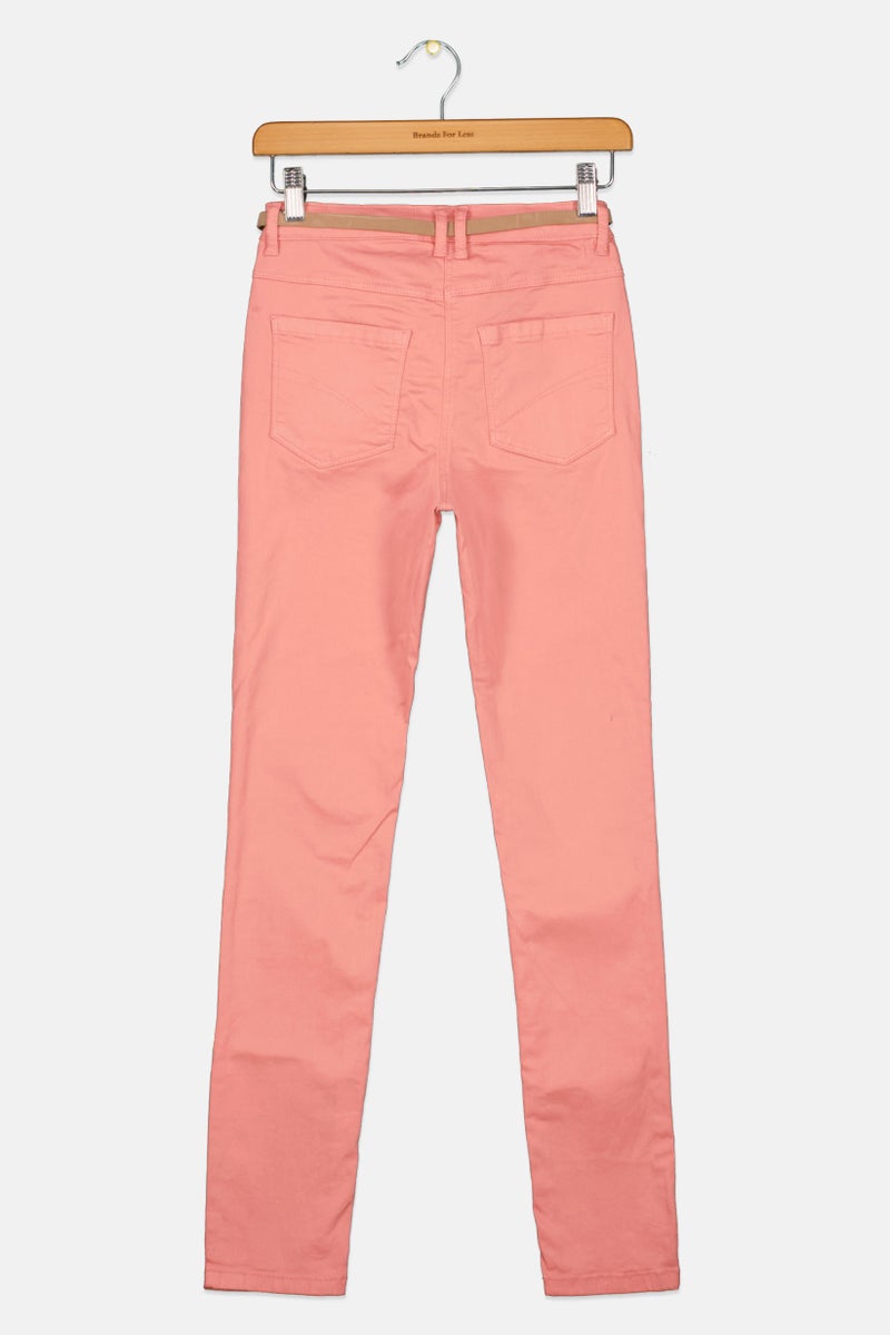TAPE A L'OEIL Kids Girl Solid Stretchable Pants, Light Pink - Image 2