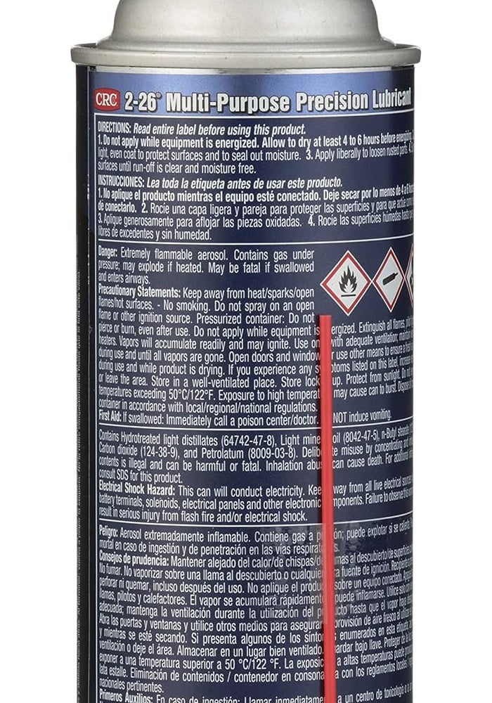 CRC 2-26 Multi-Purpose Precision Lubricant - 11 oz Aerosol, Plastic Safe with 360 Degree Spray Valve - Image 2