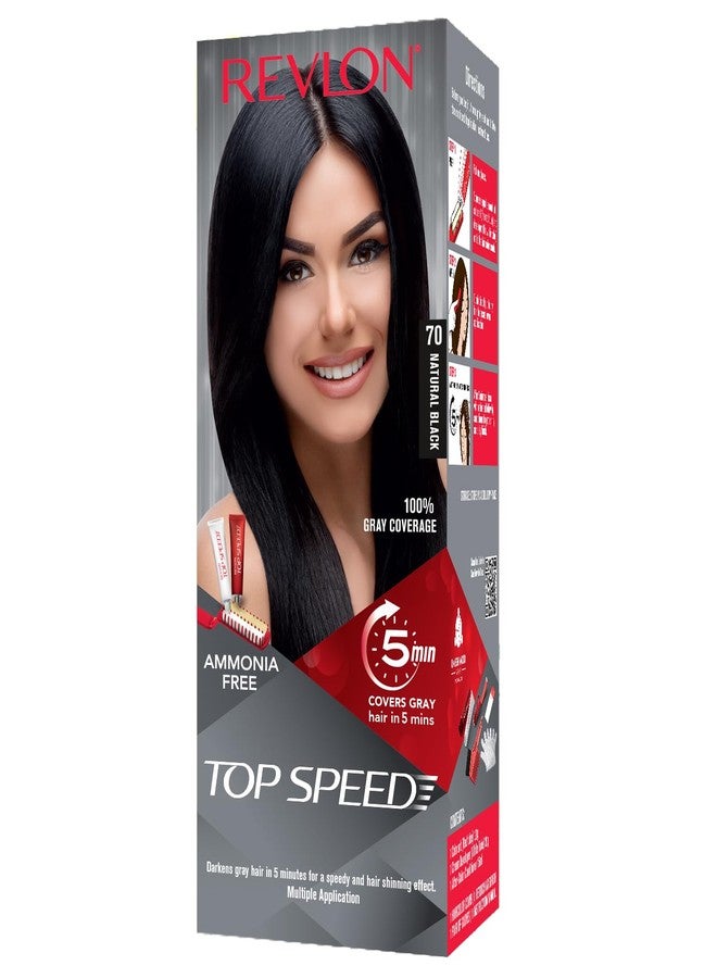 Revlon Top Speed Hair Color, Natural Black 70, 100 g - Image 1