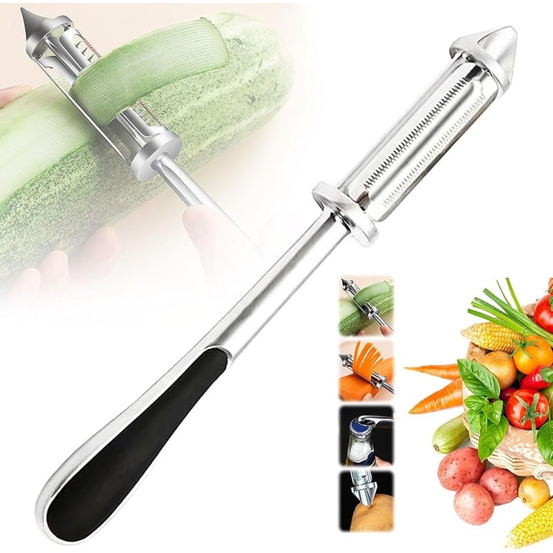 Fauppt Potato Peelers Multi-functional Fruit and Vegetable Peeler,2024 Upgraded Stainless Steel Potato Carrot Cucumber Peeler Cutter Slicer Shredder Scraper Kitchen Home Gadgets (1pc) - Image 1