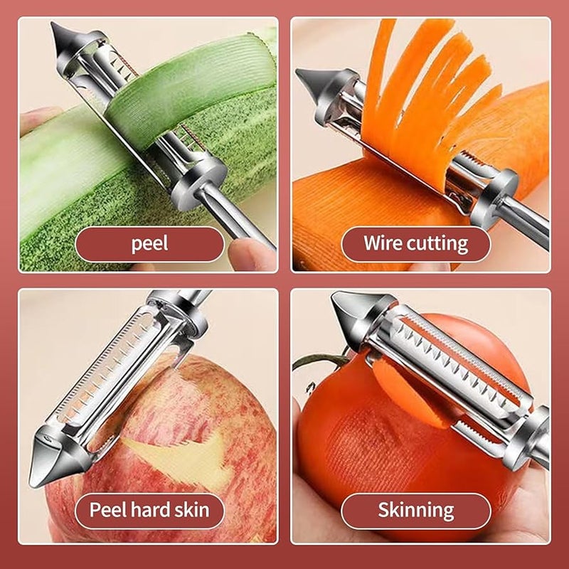 Fauppt Potato Peelers Multi-functional Fruit and Vegetable Peeler,2024 Upgraded Stainless Steel Potato Carrot Cucumber Peeler Cutter Slicer Shredder Scraper Kitchen Home Gadgets (1pc) - Image 5