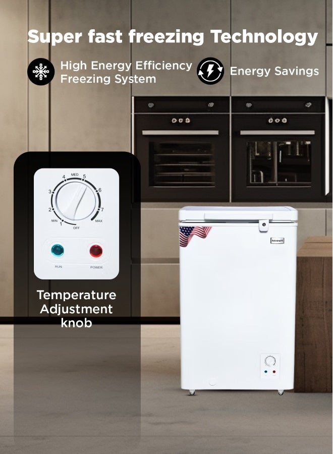 أدميرال فريزر صندوقي، داخلية بيضاء ضمان 1 سنة - Image 3