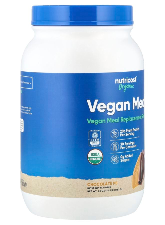 Nutricost Organic Vegan Meal Chocolate PB 3.9 lb (1763 g) - Image 2