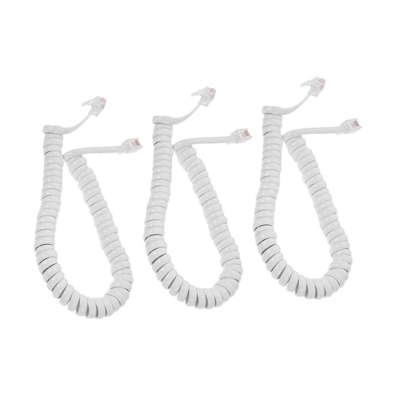 Coiled Telephone Cord 3 Pack Durable Tangle Free Spring Wire For Desk Phones Easy Installation - Image 2
