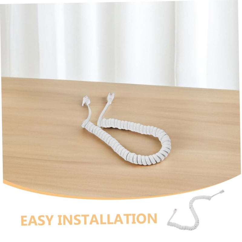 Coiled Telephone Cord 3 Pack Durable Tangle Free Spring Wire For Desk Phones Easy Installation - Image 4