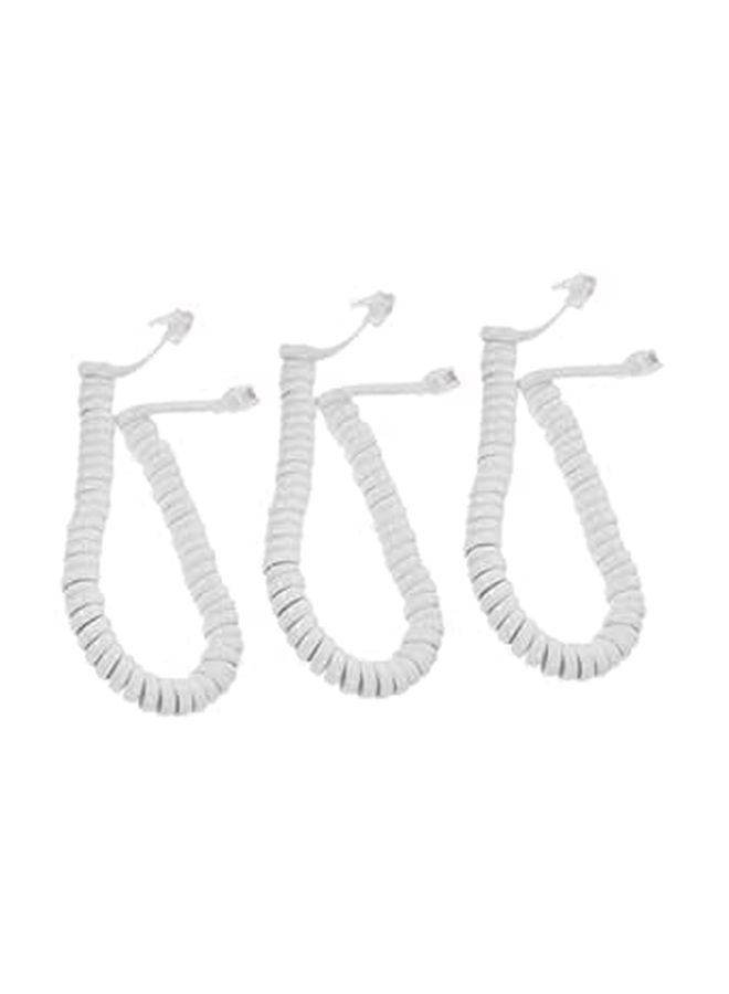 Coiled Telephone Cord 3 Pack Durable Tangle Free Spring Wire For Desk Phones Easy Installation - Image 1