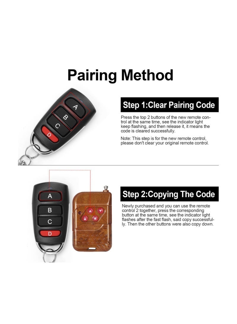 لاكي نوف جهاز تحكم عن بعد عالمي لأبواب المرآب، عبوة من قطعتين، بتردد 433 ميجاهرتز، بأربعة أزرار، مناسب للبوابات وأبواب المرآب الدوارة، برمز ثابت - Image 3