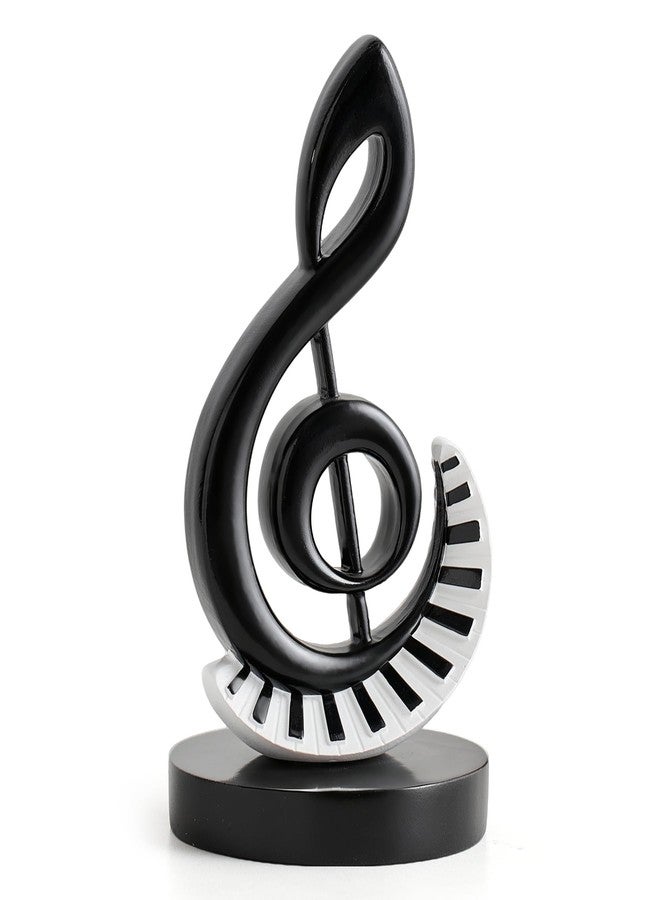 FUNTEREST Music Note Statue Black and White Piano Key Sculpture, Elegant Modern Music Room Decor Resin Art Figurine for Minimalist Home Office Living Room Decoration, Gift for Music Lovers Musicians - Image 1