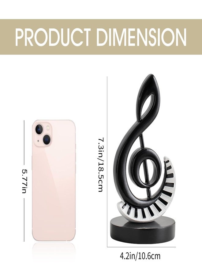 FUNTEREST Music Note Statue Black and White Piano Key Sculpture, Elegant Modern Music Room Decor Resin Art Figurine for Minimalist Home Office Living Room Decoration, Gift for Music Lovers Musicians - Image 2