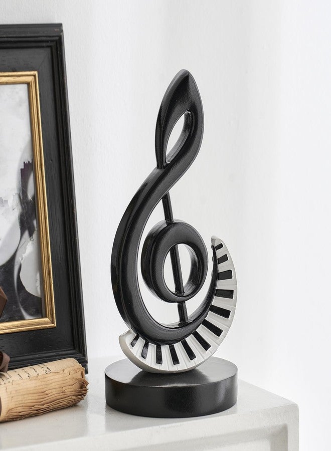 FUNTEREST Music Note Statue Black and White Piano Key Sculpture, Elegant Modern Music Room Decor Resin Art Figurine for Minimalist Home Office Living Room Decoration, Gift for Music Lovers Musicians - Image 4