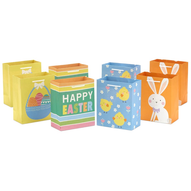 Hallmark 6 Small Easter Gift Bag Bundle 8 Bags Easter Basket Easter Bunny Chicks Happy Easter for Kids Party Favors Gift Cards - Image 2