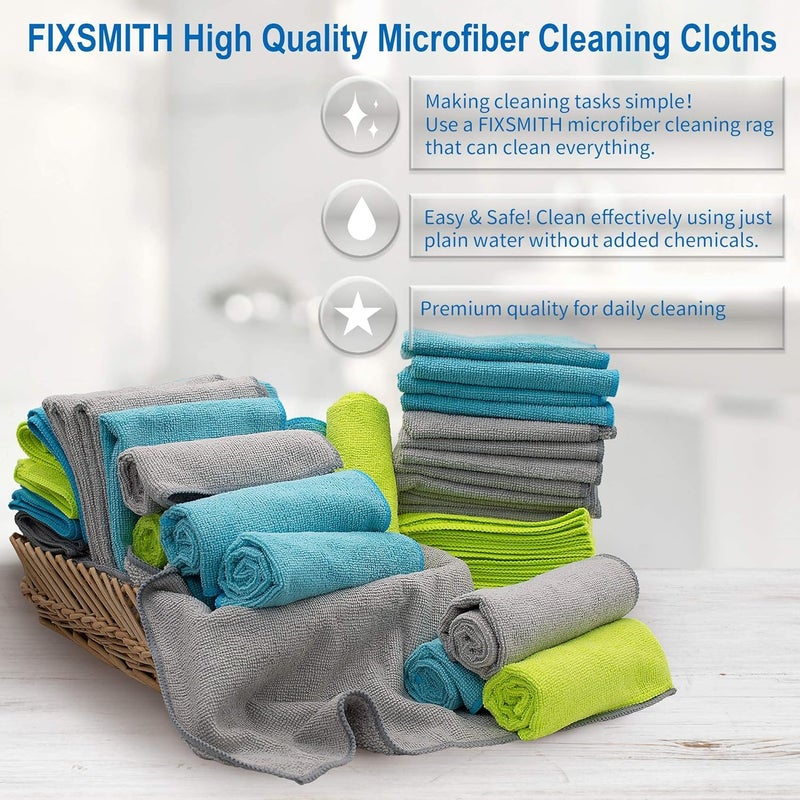 FIXSMITH Microfiber Cleaning Cloths - 50 Pack - Image 3