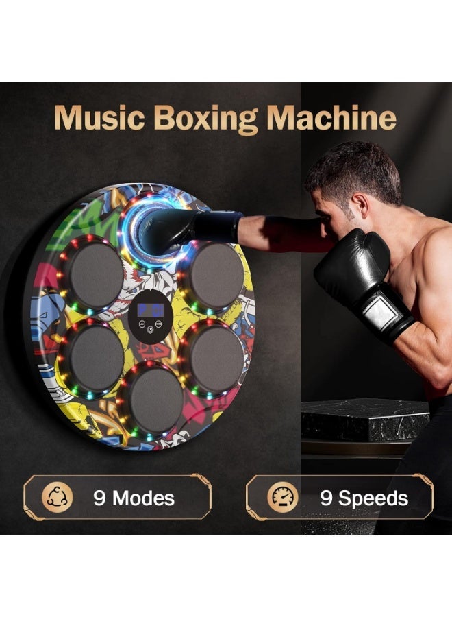 Smart Music Boxing Machine - Bluetooth Connection + Display Counter + 9 Speed ​​Levels - 6 Padded Target Zones - Integrated Training System for Adults and Children, Perfect Gift for Fitness Lovers (Multi-Color) - Image 2