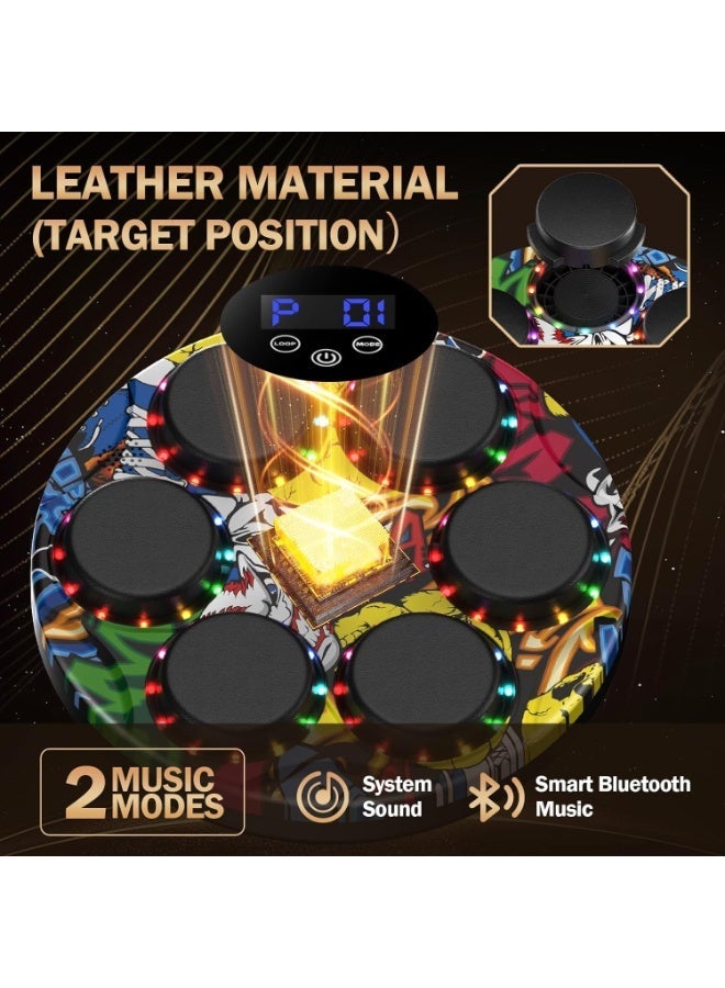 Smart Music Boxing Machine - Bluetooth Connection + Display Counter + 9 Speed ​​Levels - 6 Padded Target Zones - Integrated Training System for Adults and Children, Perfect Gift for Fitness Lovers (Multi-Color) - Image 3