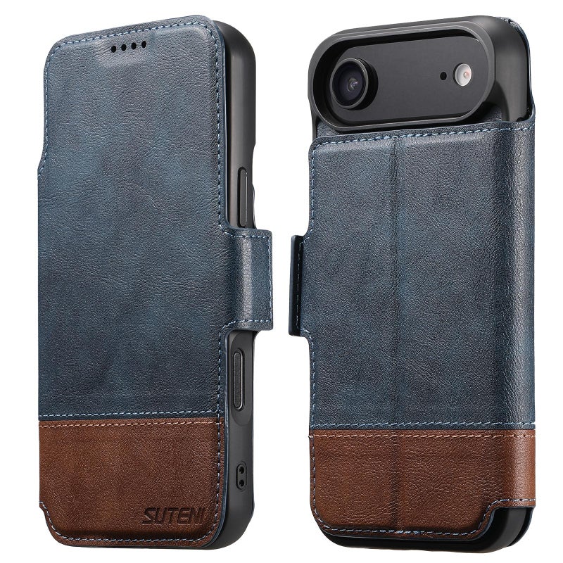 Suteni For Iphone Air Q06 2-In-1 Multi-Function Detachable Wallet Magsafe Phone Case(Blue) - Image 1