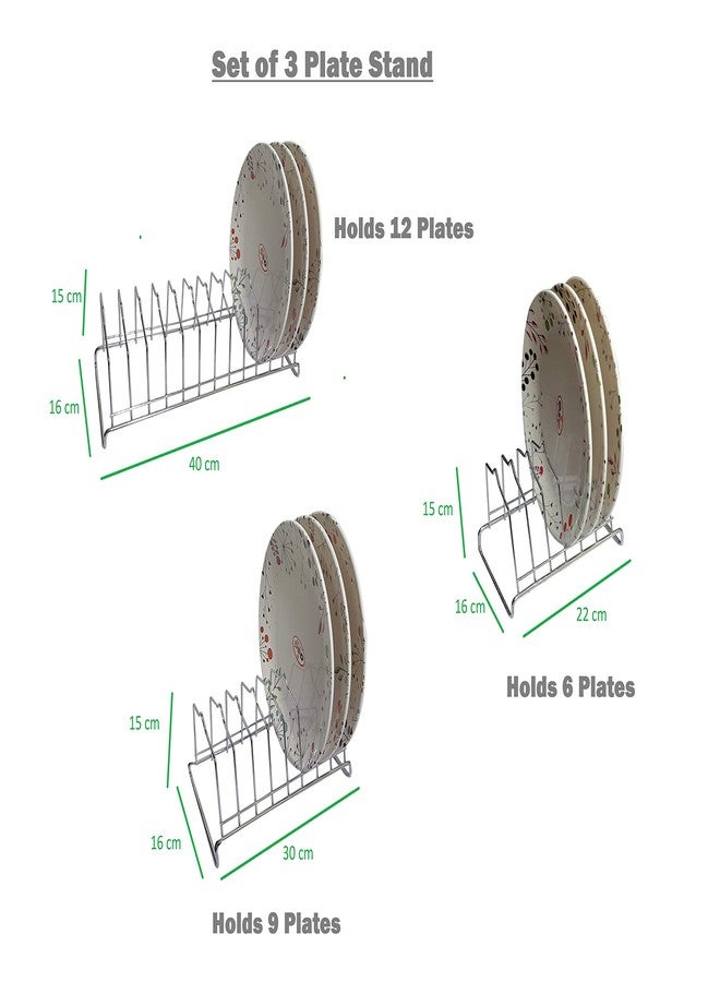 Litleo's Stainless Steel Plate Thali Stand/Saucer Stand/Utensil Rack/Kitchen Stand/Lid Organizer - Image 2